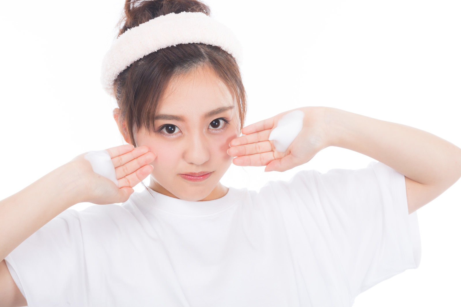 日焼け止めを手のひらに出したところ